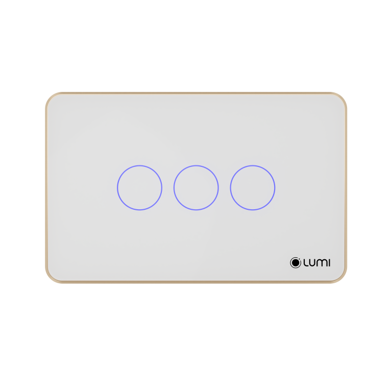 Công tắc cảm ứng Luto kính phẳng, viền thẳng – 3 nút | Chữ Nhật